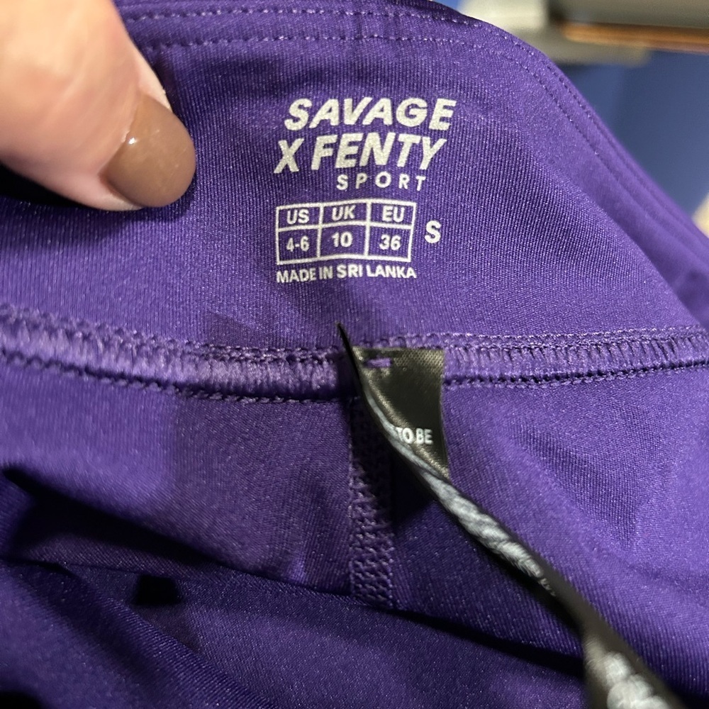 NWT SAVAGE X FENTY High Rise Bike Short Purple Small - Picture 7 of 7